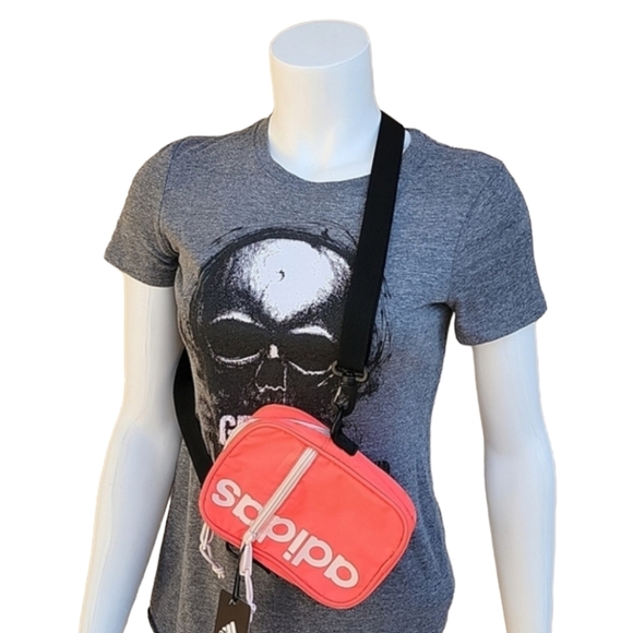 adidas Core Festival Mini Crossbody Bag Travel Running RARE Neon Pink Signal - Picture 13 of 16